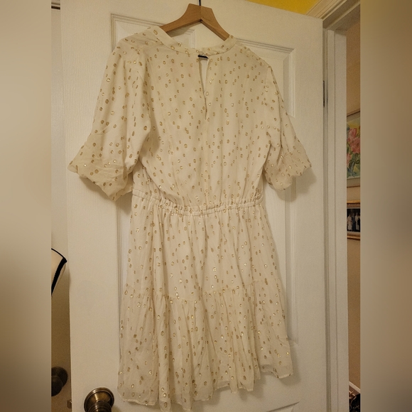 Size 8 EUC Silk Lilly Pulitzer white and gold Joella Above the knee dress - Picture 3 of 4